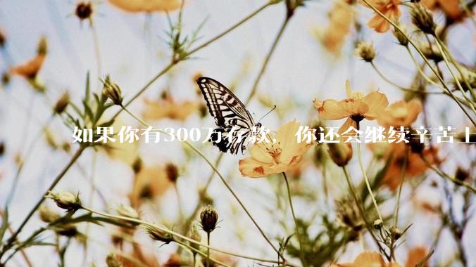 如果你有300万存款，你还会继续辛苦上班吗？为什么？
